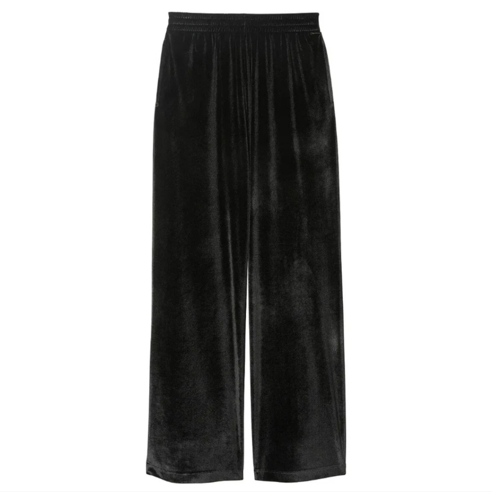 Victoria's Secret Lightweight Velour Black Lounge Pants With Pockets